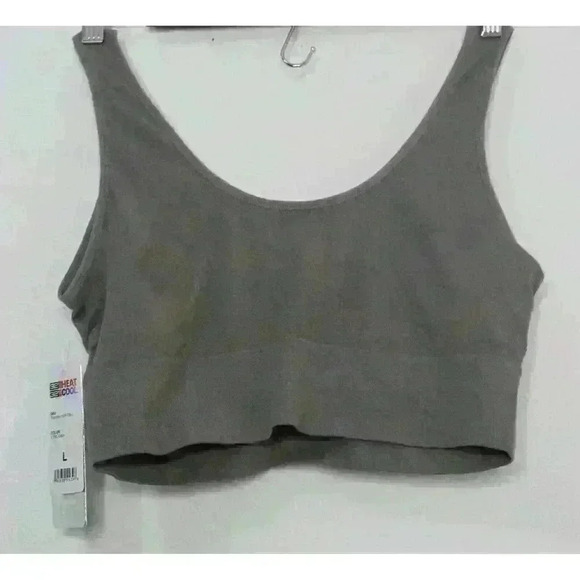 New Women's 32 Degrees Cool Steel Gray Seamless Racerback Sports Bra Size L NWT - Picture 3 of 11